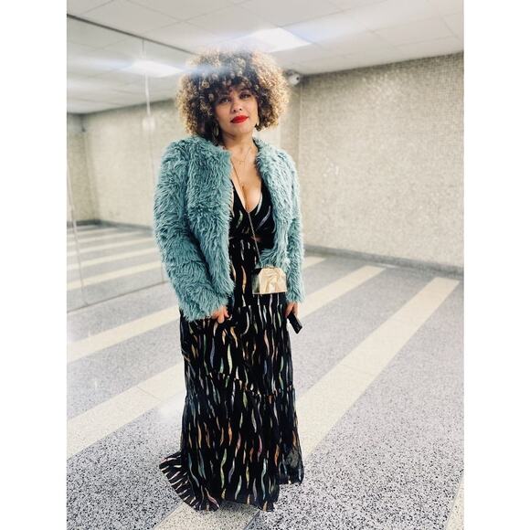 SHOSHANNA Black Georgette Metallic Ribbon Waist Cinching Cutout Randi Dress 14 - Picture 13 of 15